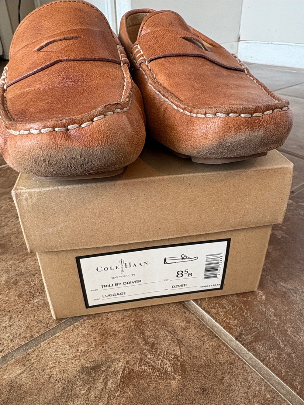 Cole Haan Men’s Penny Loafers in Luggage Tan-Brown - Picture 2 of 3